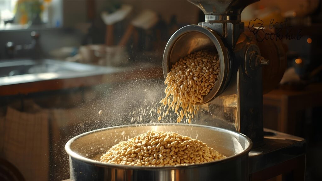 Bestcookhub - Infographic showing wheat berries to flour conversion table