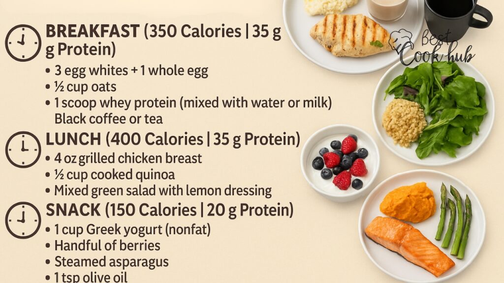 Bestcookhub - 1500-Calorie High Protein Meal Plan Layout