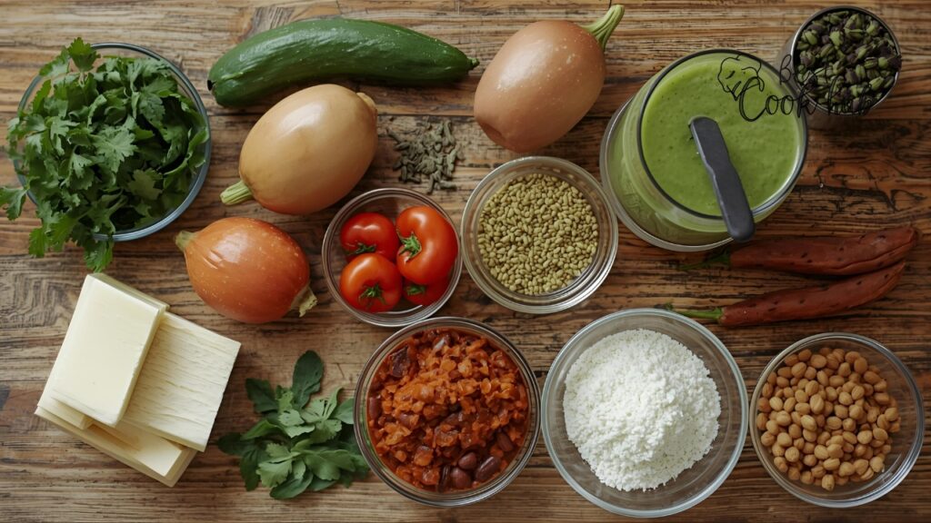 Bestcookhub - All Chia Smoothie Ingredients Laid Out on a Wooden Counter