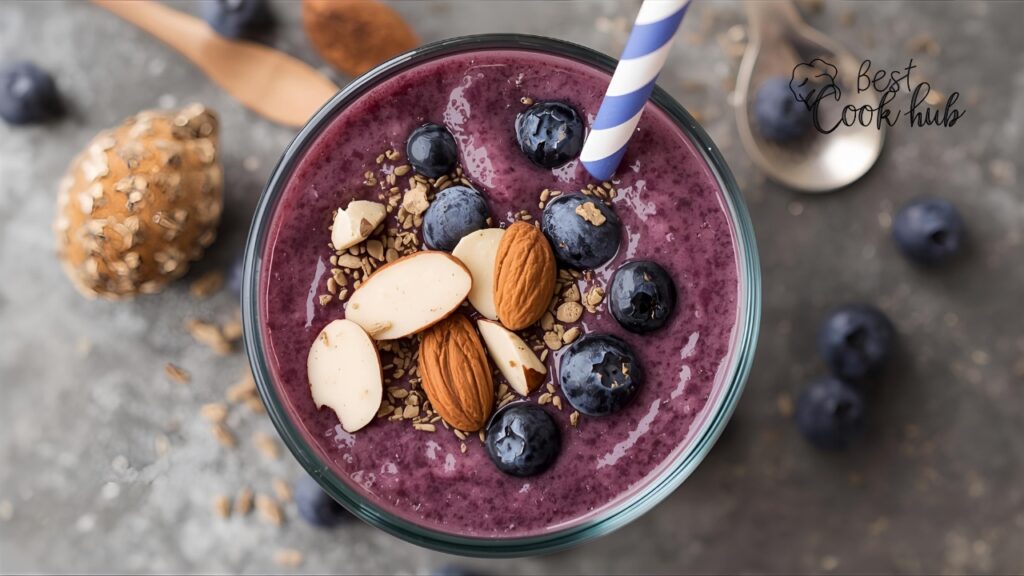 Bestcookhub - Blueberry Almond Smoothie with Blue Hue