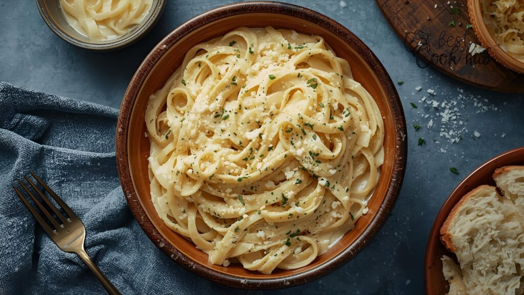 Bestcookhub - Creamy Fettuccine Alfredo with Parmesan