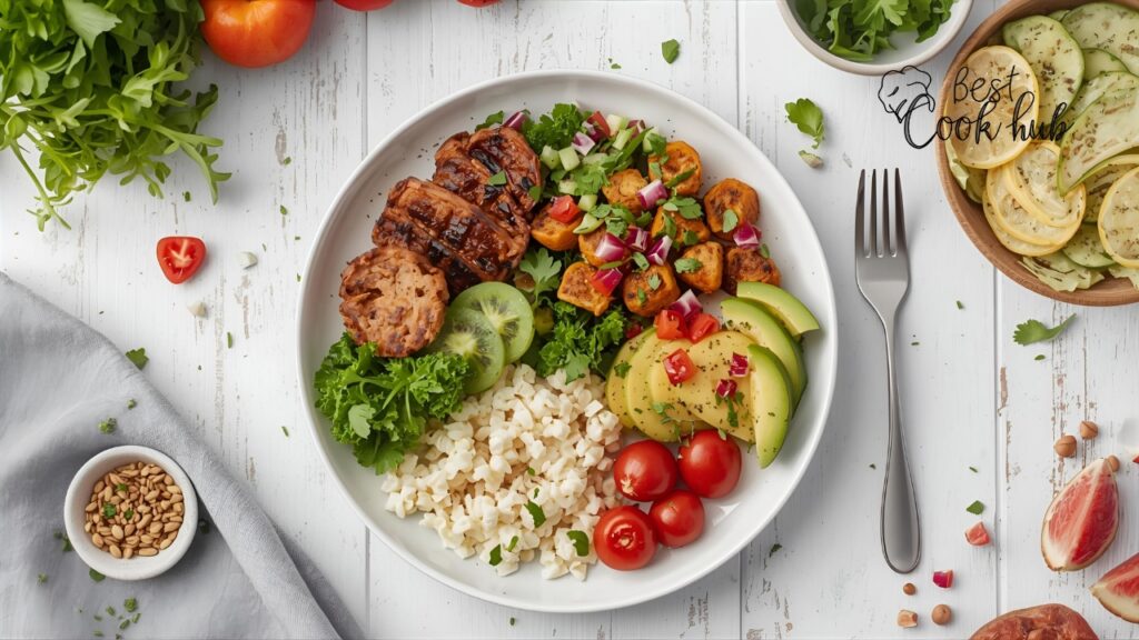 Bestcookhub - E2M One-Day Meal Plan Example on Plate