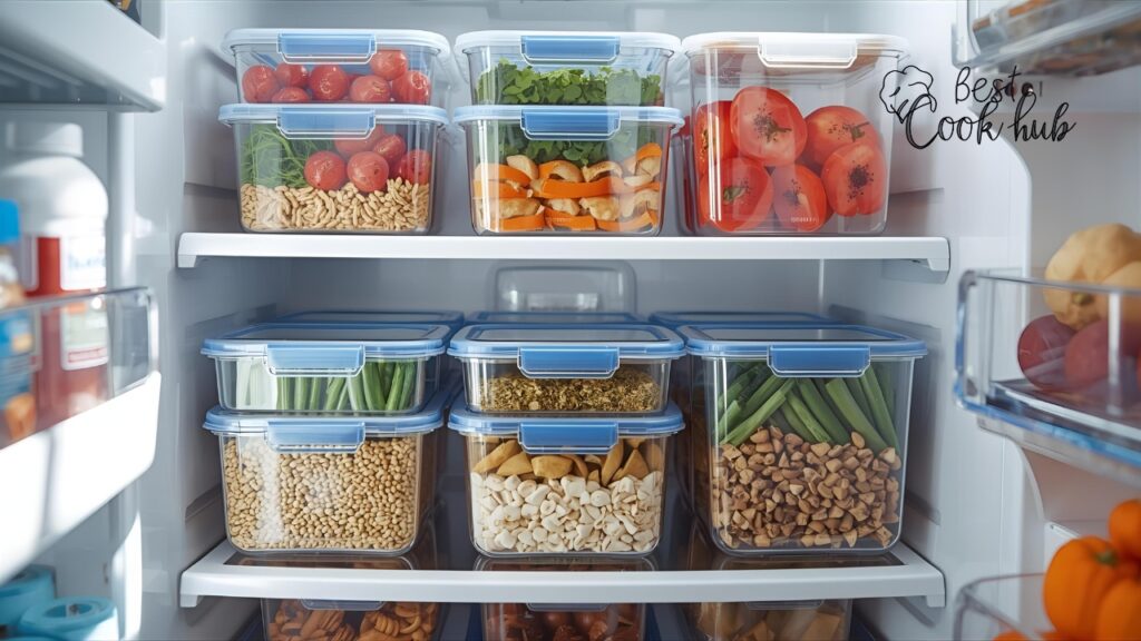 Bestcookhub - E2M Weekly Meal Prep Containers Organized in Fridge
