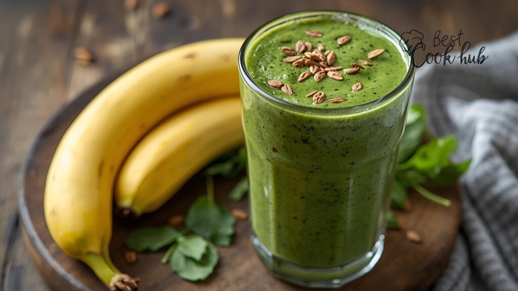 Bestcookhub - Green Smoothie with Spinach and Banana in Glass