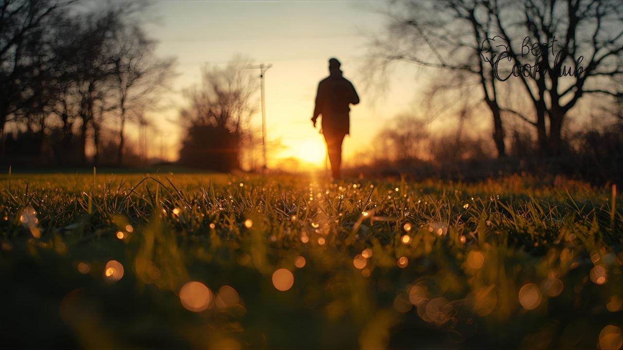 Bestcookhub - Person Doing Morning Walk with Sunrise in Background