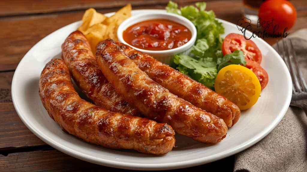 Bestcookhub - Plated Air Fried Sausages with Sides