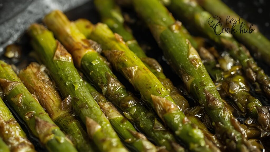 Bestcookhub - Soggy overcooked asparagus in a pan showing common cooking mistake