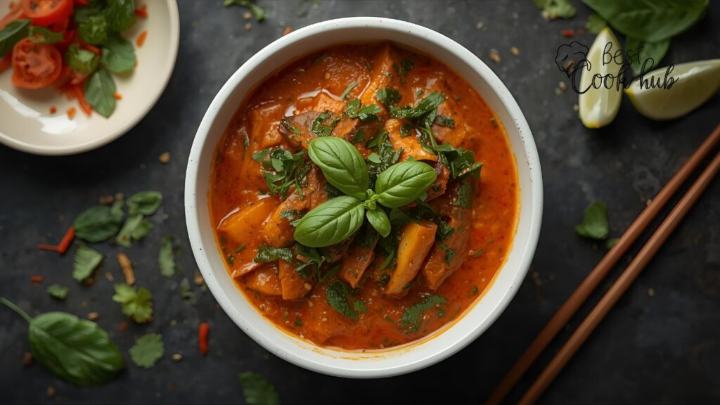 Bestcookhub - Thai Basil Garnish on Red Curry