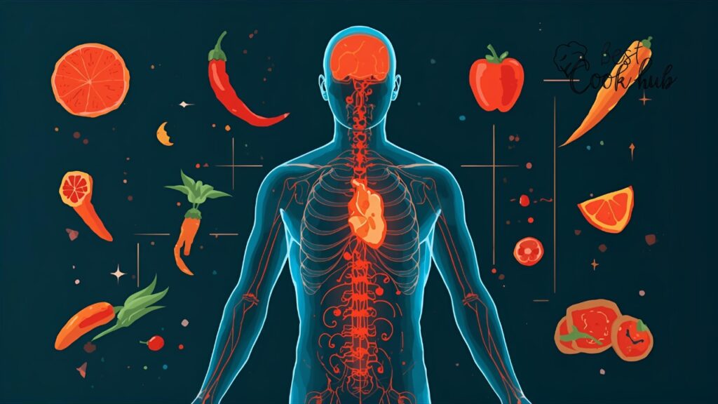 Bestcookhub - Illustration of body metabolism rising after eating spicy food