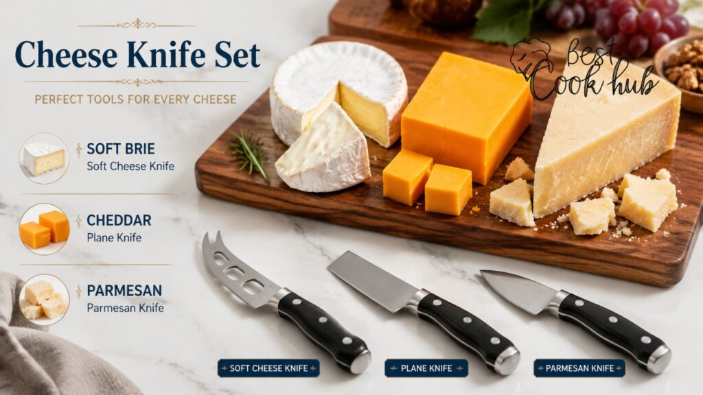 Bestcookhub - Cheese Knife Set with Soft Brie Cheddar and Parmesan