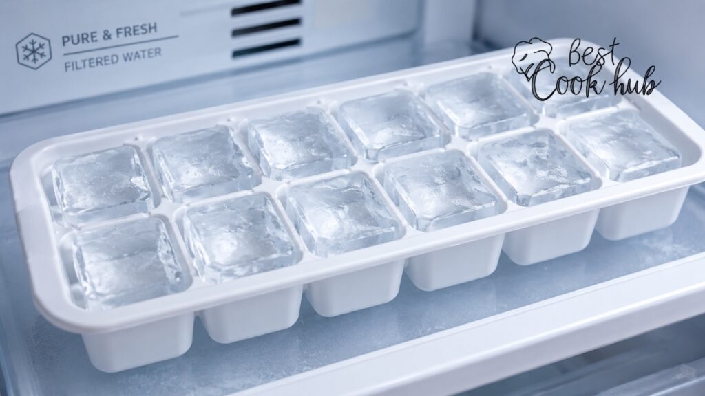 Bestcookhub - Filtered Water Ice Cubes in a Home Freezer Tray