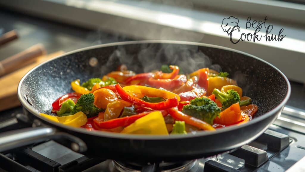 Bestcookhub - Granite Nonstick Pan Cooking Colorful Stir-Fried Vegetables