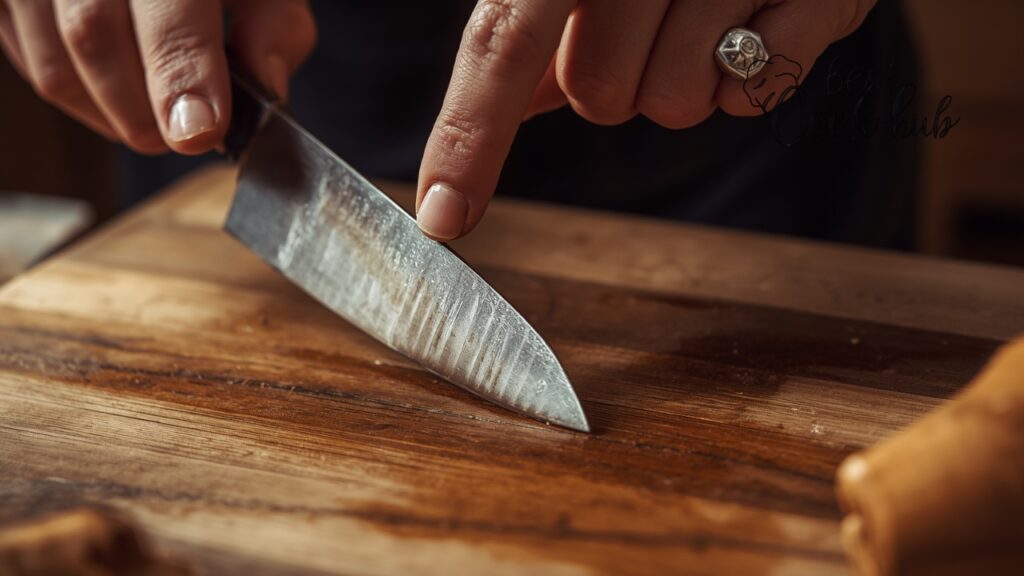 Bestcookhub - Hand Testing the Balance Point of Forged and Stamped Chef Knives