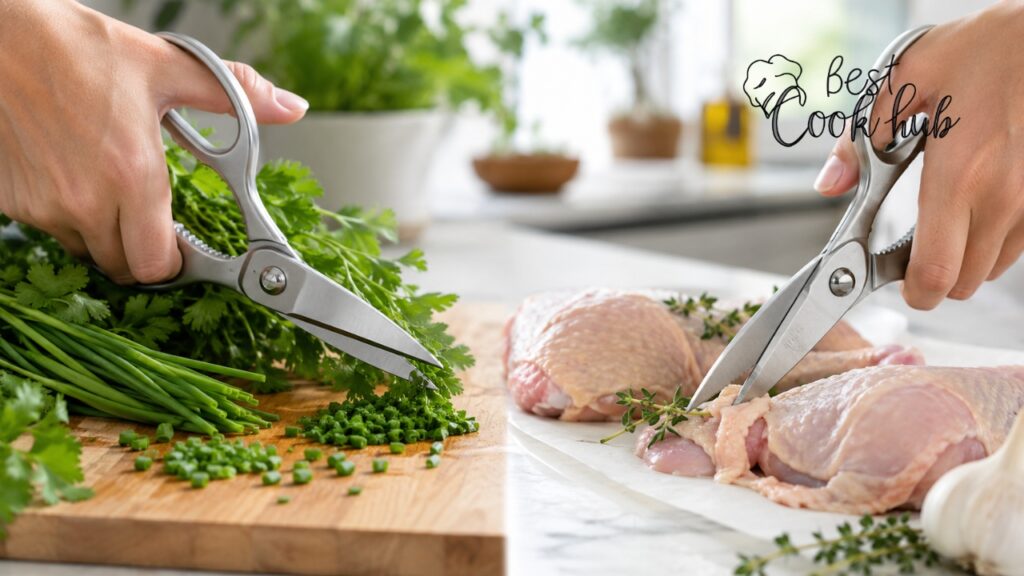 Bestcookhub - Kitchen Shears Cutting Fresh Herbs and Trimming Chicken