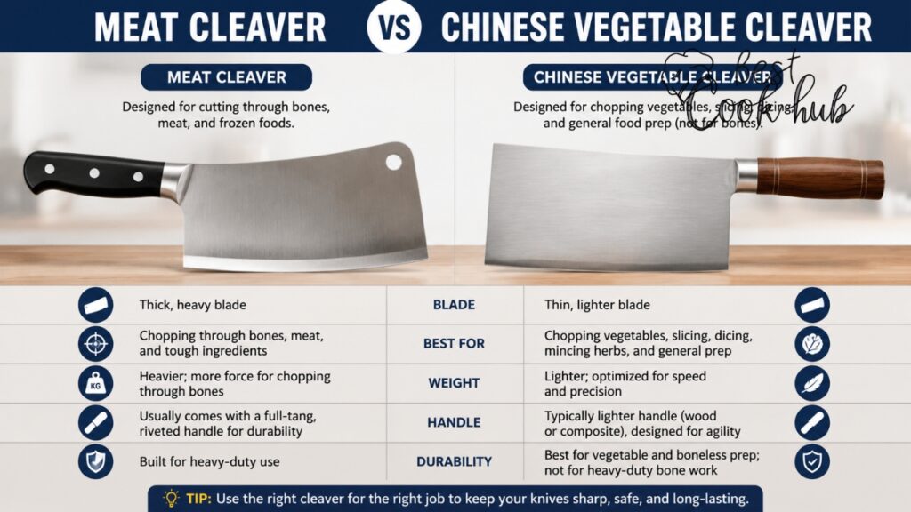 Bestcookhub - Meat Cleaver and Chinese Vegetable Cleaver Side by Side