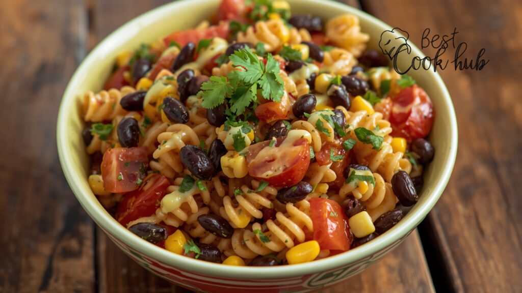 Bestcookhub - Mexican Pasta Salad with Black Beans, Corn, Tomatoes, Lime Dressing, and Cilantro
