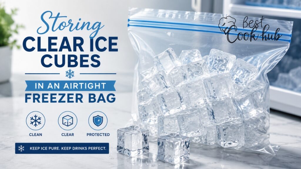 Bestcookhub - Storing Clear Ice Cubes in an Airtight Freezer Bag