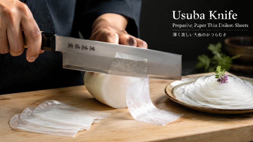 Bestcookhub - Usuba Knife Preparing Paper Thin Daikon Sheets