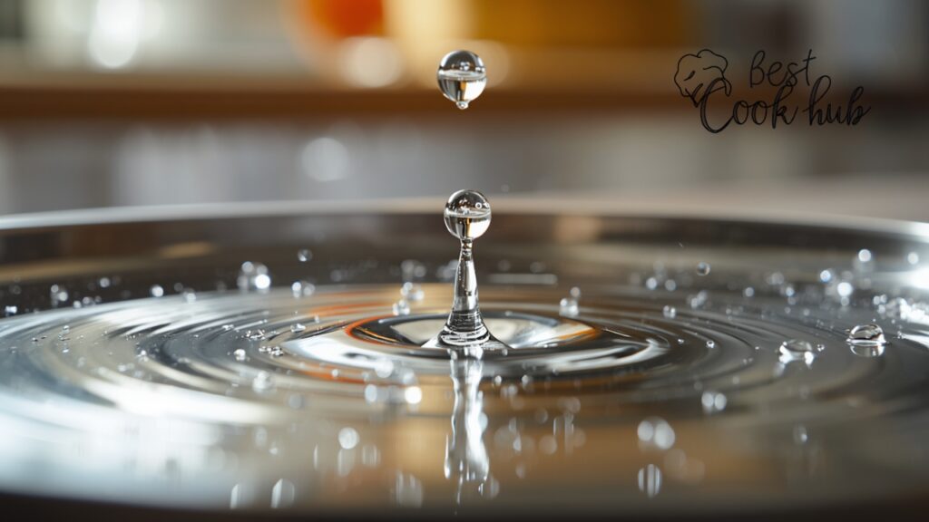 Bestcookhub - Water Drop Test on Stainless Steel Pan Before Adding Oil